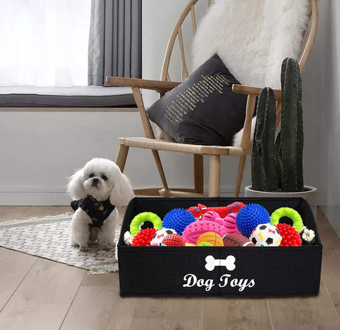 Morezi Large Dog Toy Bin - Puppy Shallow Toy Baskets for Dog Toy Storage, Perfect for Living Room, Playroom, Closet