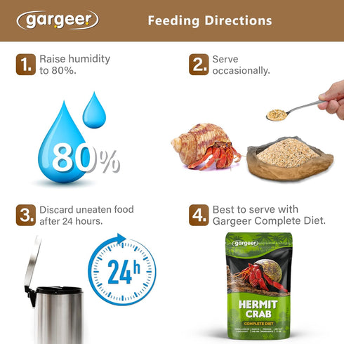 2oz Gargeer Hermit Crab Protein Treat. Non-GMO Premium Ingredients, to Meet All Protein and Support Strength