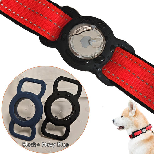 2 Pack Dog AirTag Holder, Waterproof Silicone Case for Apple AirTag, Anti-Lost Protective Cover for Pet Collars,