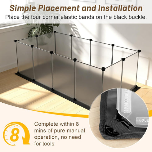 12 48''L 24''W 16''H, Tresbro Guinea Pig Cage with Waterproof Mat & Transparent Panels, Bunny Enclosure and Indoor