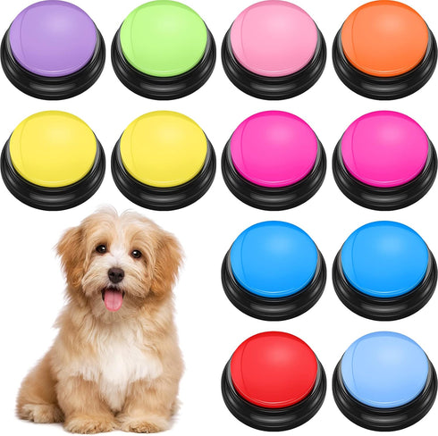 Sanwuta 12 Packs Dog Buttons for Communication - Voice Recording Talking Buttons for Dog Training, Pet Buttons Training