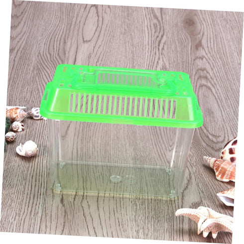Betta Fish Tank LED Plastic Aquarium Gallon Fish Bowl, Portable Green Travel Fish Tank