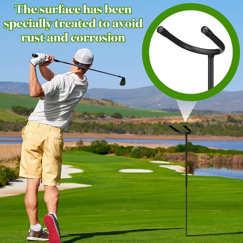 U Shaped Golf Club Holder Keeps Your Clubs Clean Dry Visible, Soft Rubber Covered Metal Easy to Carry