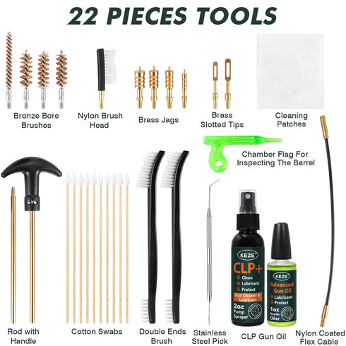 2 oz. 1 oz. .22,.357,.38,9mm,.45 Keze Gun Oil CLP Gun Cleaner Lubricant Universal Handgun Cleaning Kit - Fine Mist Pump