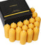 16 Packs Natural Beeswax Pillar Candles,8 Hour Long Burn Time Emergency Candles