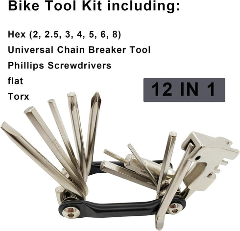 Ultimate Bike Multitool Kit, Lightweight Stainless Steel, Includes Chain Breaker, Tire Repair Kit, Motorcycle