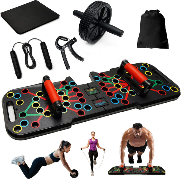 Push Up Board for Men & Women, 60 in 1 Foldable Pushup Board for Home Gym & Office, Multi-Functional Workout Equipment