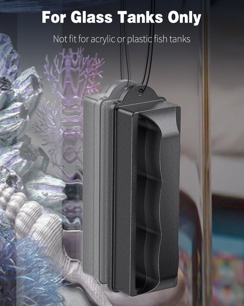 Pawfly Aquarium Magnetic Brush, 4 Inch Fish Tank Glass Cleaner, Mini Stain Scrubber for Up to 40 Gallons