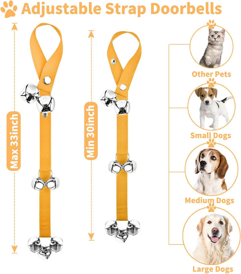 JIMEJV 3 Pack Communication Dog Doorbells, Pet Training Bells for Go Outside Potty Training and Device Large Loud Dog