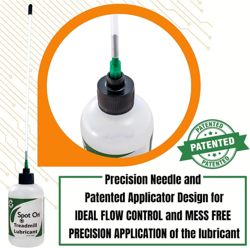 8 inch 100% Premium Treadmill Belt Lubricant - Made in The USA - Patented Application Tube and Precision Twist Cap