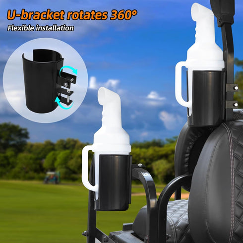Roykaw Golf Cart Sand Bottle, Universal Divot Filler Sand Pot with Holder for EZGO, Club Car, Yamaha Models