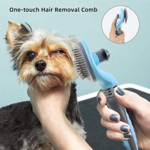 7PCS Wisedog Dog Grooming Kit - Cat Nail Clipper with Nail File, Dematting Comb for Dogs, Flea Comb, Bath Brush, Hair