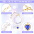 Cat Dog Pearl Necklace Collar 2pcs, Cute Fancy Jewelry Accessories with Heart Shape Rhinestone for Small Pets