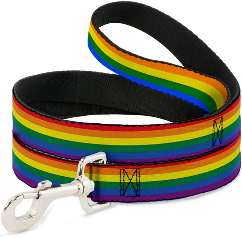 Dog Leash, 4 Feet Long, 1.0 Inch Wide, Flag Pride Rainbow