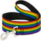 Dog Leash, 4 Feet Long, 1.0 Inch Wide, Flag Pride Rainbow