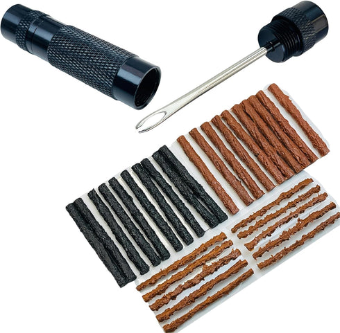Tubeless Bike Tire Repair Kits, Includes Storage Canister and Plugger Tool for Puncture Repair, 30Pcs