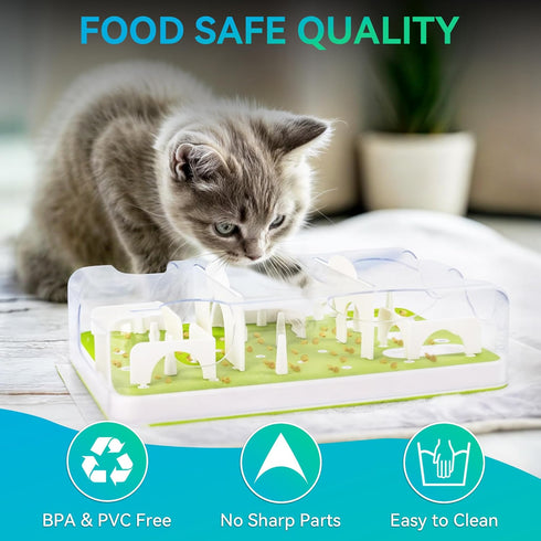 ALL FOR PAWS Interactive Cat Puzzle Feeder & Slow Feed Toy Mental Stimulation Treat Dispenser Maze for Indoor Cats