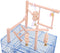 QBLEEV Bird Cage Play Stand Toy Set-Birdcage Wood Stands Hanging Chew Toys
