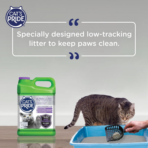Cat's Pride Max Power UltraClean Low Tracking Multi-Cat Clumping Litter, 15 Pounds - 10 Days Odor Control