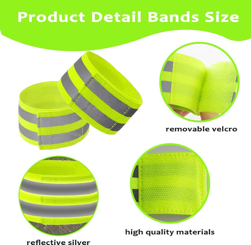 6 Pack Reflective Bands for Strollers High Visibility Elastic Reflective Gear Safety Reflectors Stroller Identifier