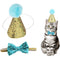 Christmas Pet Party Jazz Hat and Blingbling Bow Tie Breakaway Collar Set - Adjustable Headband for Small Dogs, Cats (01