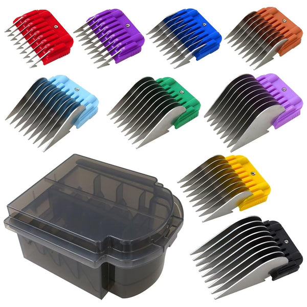 Animal Stainless Steel Attachment 9 Color Guide Comb Set Fit for Most