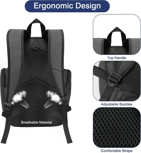 WOLT Basketball Backpack Bag - Large Sports Equipment Bag with Separate Ball Compartment and Shoes Pocket