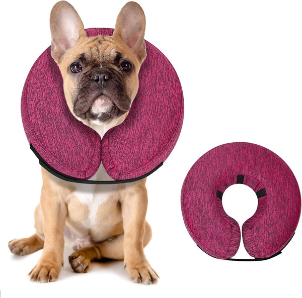 MIDOG Dog Cone Collar - Inflatable Neck Donut Collar Alternative for Small Medium Large Dogs and Cats (Rose, M)
