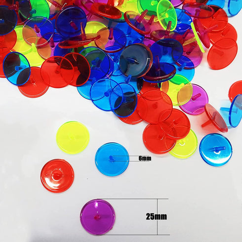 Golf Ball Markers Bulk, 50/100/150 Pcs Position Marker, Multicolor Transparent Plastic 25mm Flat Round Accessories