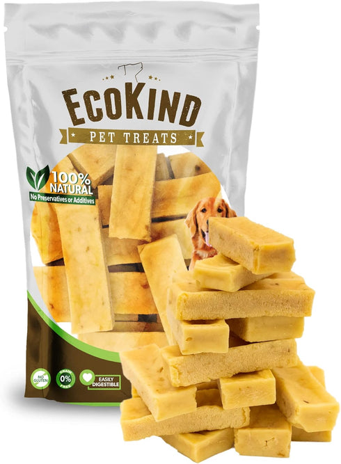 EcoKind Pet Treats Premium Gold Chicken Flavored Yak Chews - All Natural Himalayan Dog Chew for Small to Large Dogs (16