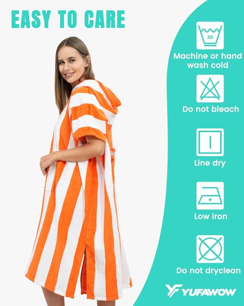 Men Women Hooded Towel Changing Wearable Cloth Swimsuit Bikini Coverup Dry Robe Bathing Swim Parka Jacket Suit Dress