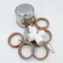 Durable Bird Parrots Toys, Pullable Stainless Steel Cup and Cardboard Ring Toys for Mini Macaws, African Greys,