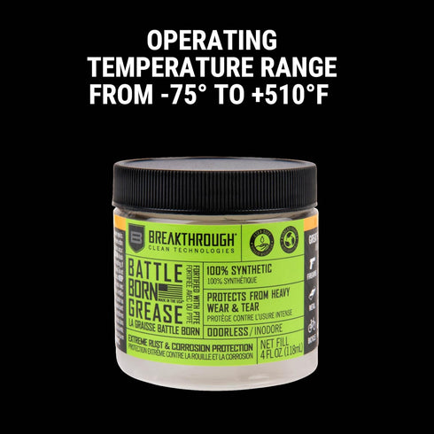 4 Oz Breakthrough Clean Battle Born Gun Grease - Gun Lubricant Fortified with PTFE - Rust and Corrosion Protection