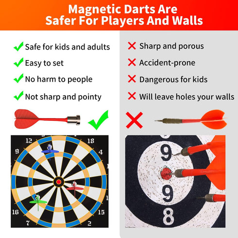 12 8 9 10 11 12 13 14 Gitus Magnetic Dart Board Indoor Outdoor Games for Kids with Darts, Gifts for Teenage Boys Teen