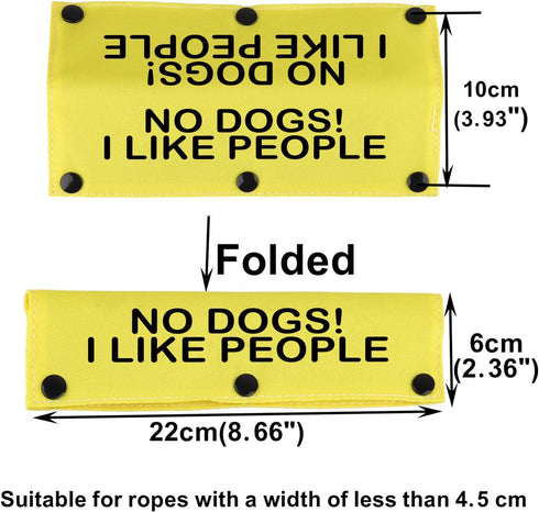 Funny Dog Leash Sleeve No Dogs!I Like People Dog Leash Wrap Alert Hanging Sleeve Pet Birthday Gift (I Like People-YE Sleeve)