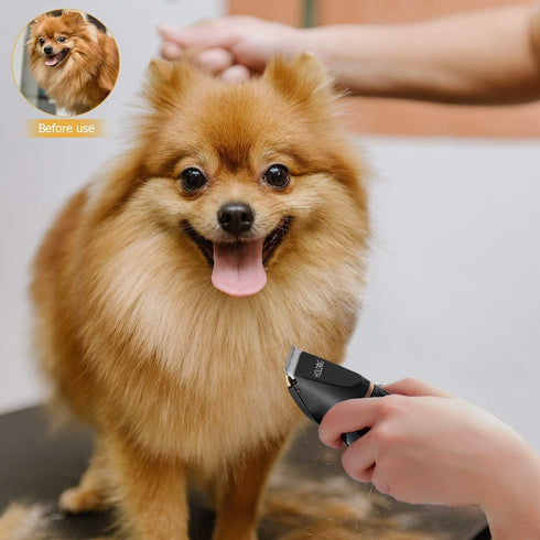 Dog Clippers Professional Heavy Duty Grooming Clipper, 3-Speed Low Noise Rechargeable Cordless Tools for Thick Coats