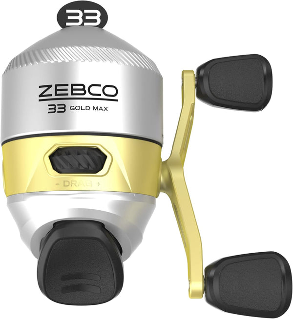 Zebco 33 Gold Spincast Fishing Reel, 3 Ball Bearings with Smooth Dial-Adjustable Drag