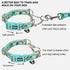 Martingale Dog Collar, Adjustable Floral No Pull Safe Training Collars with Steel Chain & Quick Release Buckle,