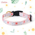 Cotton Handmade Dog Collar - Beige Daisy with Pendant for Small Medium Large Dogs, Cute Ideal for Girl Boy Dogs, Large