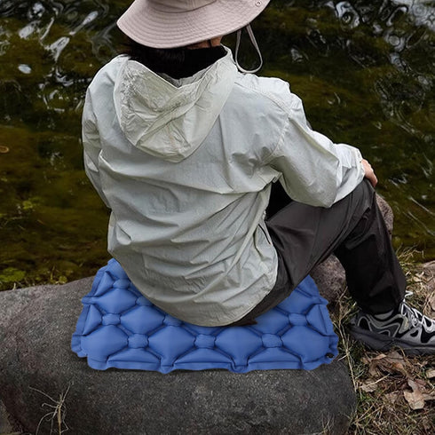 Generic Travel Seat Cushion - Inflatable Stadium Seat, Outdoor Chair Pad | Water Resistant Camping Cushion, Portable