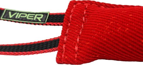 Viper Synthetic K9 Tug Toy, Red, 12" x 2.5, Two Handles for Dogs