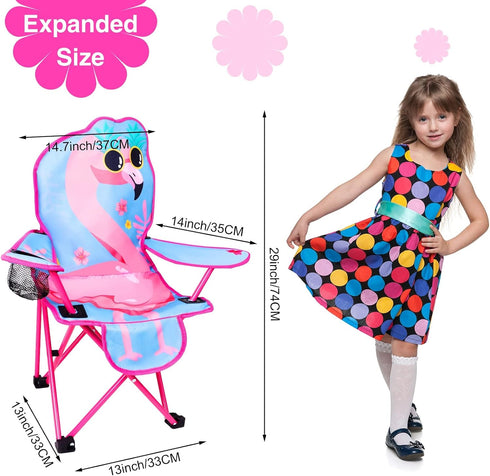 KABOER Kids Outdoor Folding Chair with Cup Holder - Perfect for Camping