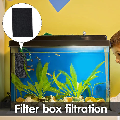 Honoson 4 Pack Aquarium Bio Sponge Filter Media Pad, Open Cell Foam Sheet Cut to Size, Black (8 x 4 x 1 Inch)