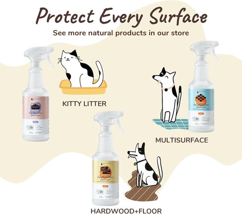 kin+kind Pet Odor Eliminator for Home, 32 fl oz Litter Deodorizer and Stain Remover Spray for Carpet and Fabric