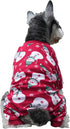 Lanyarco Cute Snowman Dog Pajama Reindeer Small Pet Clothes, Christmas Dog Pajamas Shirts, Red, Back Length 12"