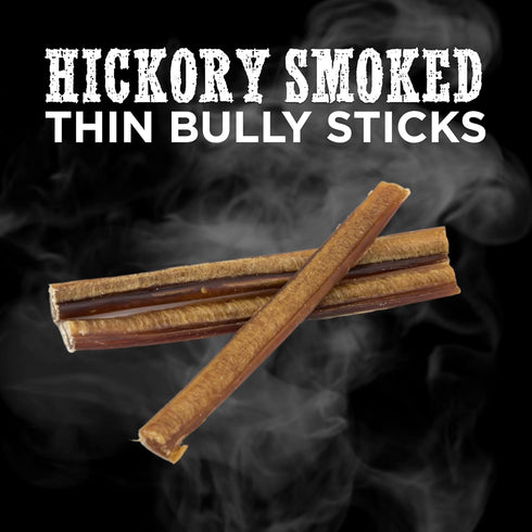 Best Bully Sticks Premium 6 Inch Thin Bully Sticks for Dogs - 100% Natural Hickory Smoked, Odor Free, 24 Pack
