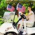 TOBWOLF 2PCS 12" x 18" Golf Cart Flags - Easy Installation Embroidery American Flags with Elastic Strap Bracket
