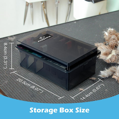 Set A5 #10, #15, #30 Professional Animal Stainless Steel Attachment Guide Comb with Storage Box for Detachable Blade