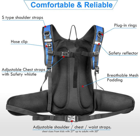 Hydration Pack, Insulated Hydration Backpack with 2L BPA Free Water Bladder for Hiking, Running, Camping