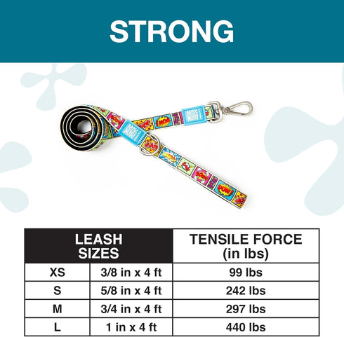 Max & Molly Classic Dog Leash, Durable Neoprene Fabric, Comfort Grip Handle, Brushed Silver Hardware, Machine Washable